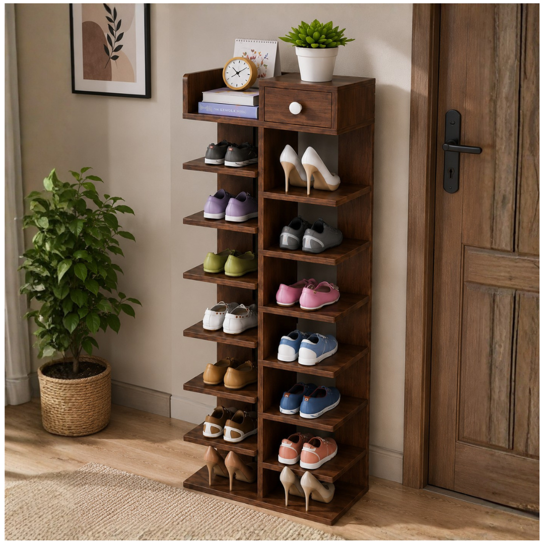 ESTANTE ZAPATERA ORGANIZADORA VERTICAL CON CAJÓN - 1