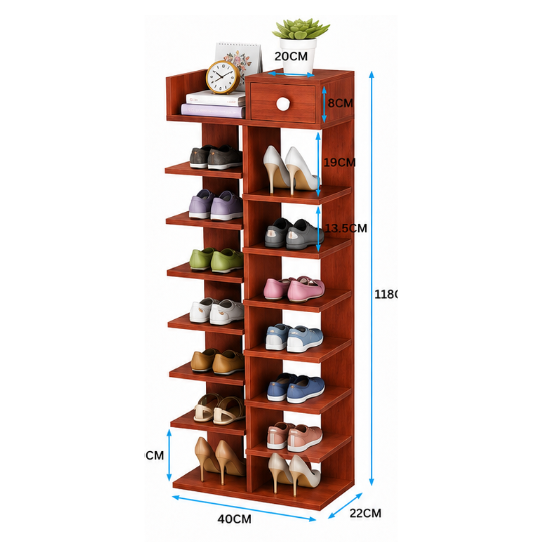 ESTANTE ZAPATERA ORGANIZADORA VERTICAL CON CAJÓN - 2