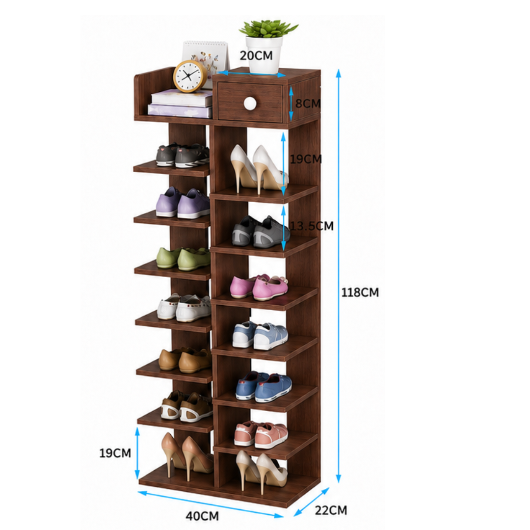 ESTANTE ZAPATERA ORGANIZADORA VERTICAL CON CAJÓN - 2