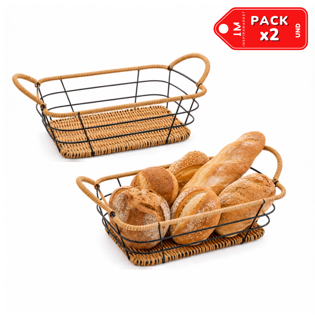 PACK X2 PANERAS ORGANIZADORAS RECTANGULARES 35 X 21 X 12.5 CM - 1