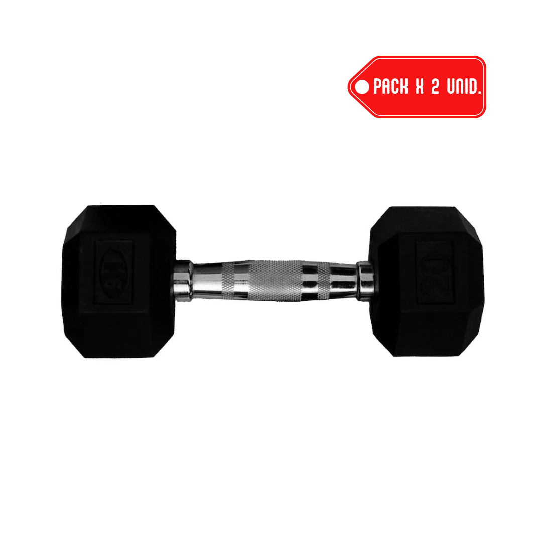 PACK X2 MANCUERNAS HEXAGONALES 10 KG PARA ENTRENAMIENTO - 2