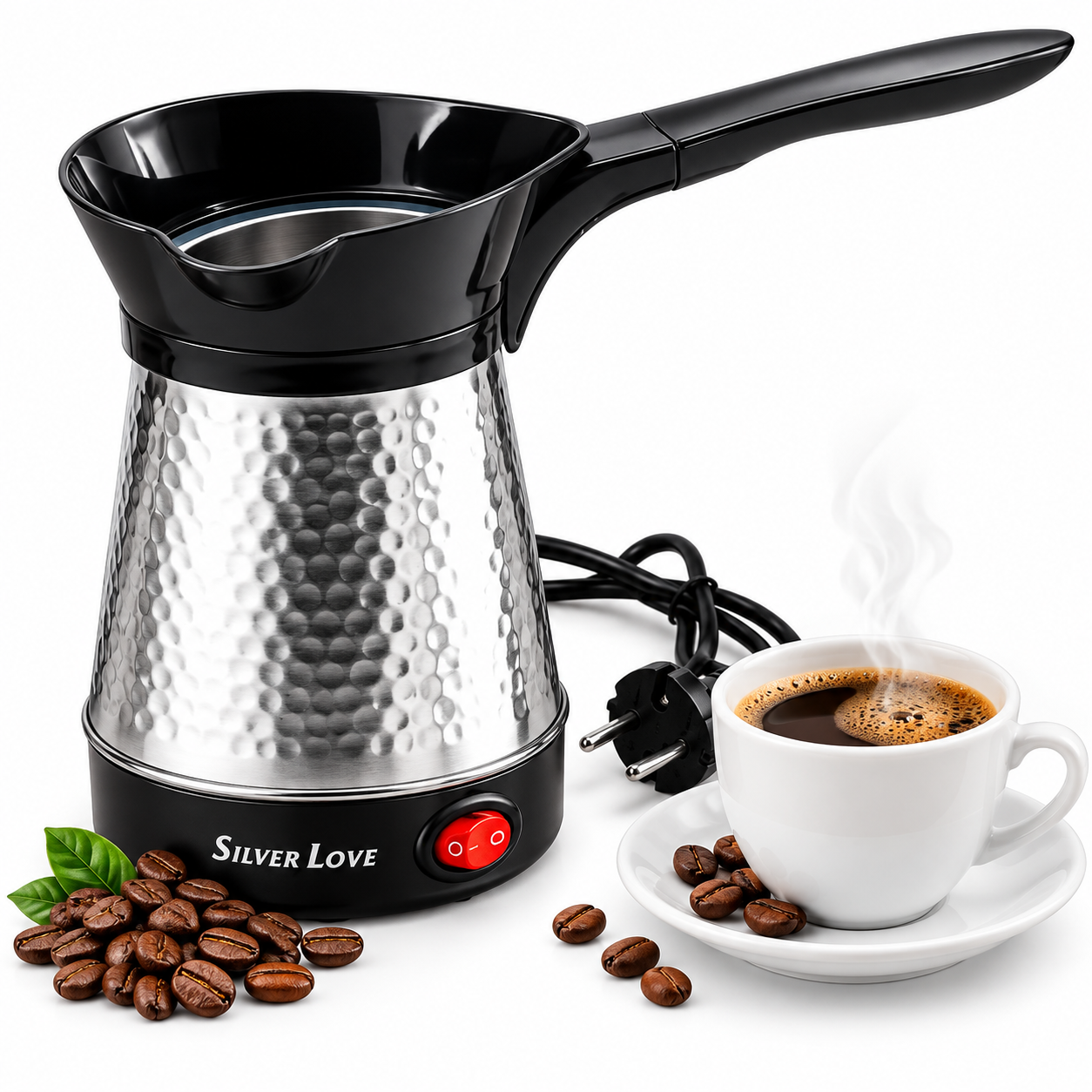 CAFETERA ELÉCTRICA TURCA 500 ML 500 W DE ACERO INOXIDABLE - 1