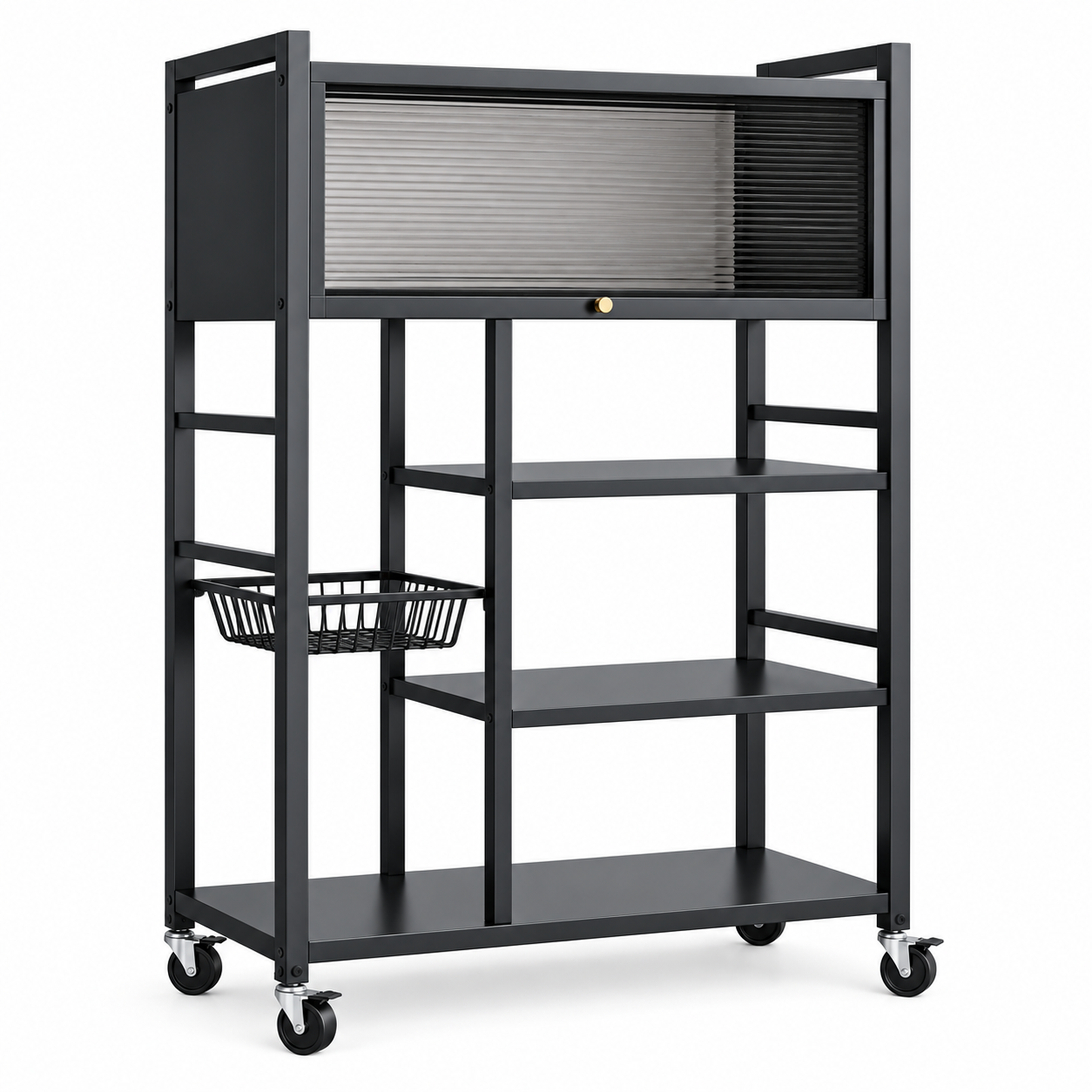 ORGANIZADOR ESTANTE MULTIUSO CON RUEDAS 123 X 78 X 30 CM NEGRO - 2