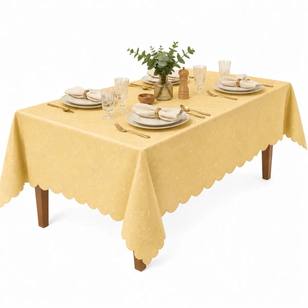 MANTEL ANTIMANCHAS BEIGE 140 X 250 CM PARA MESA COLOR BEIGE - 1
