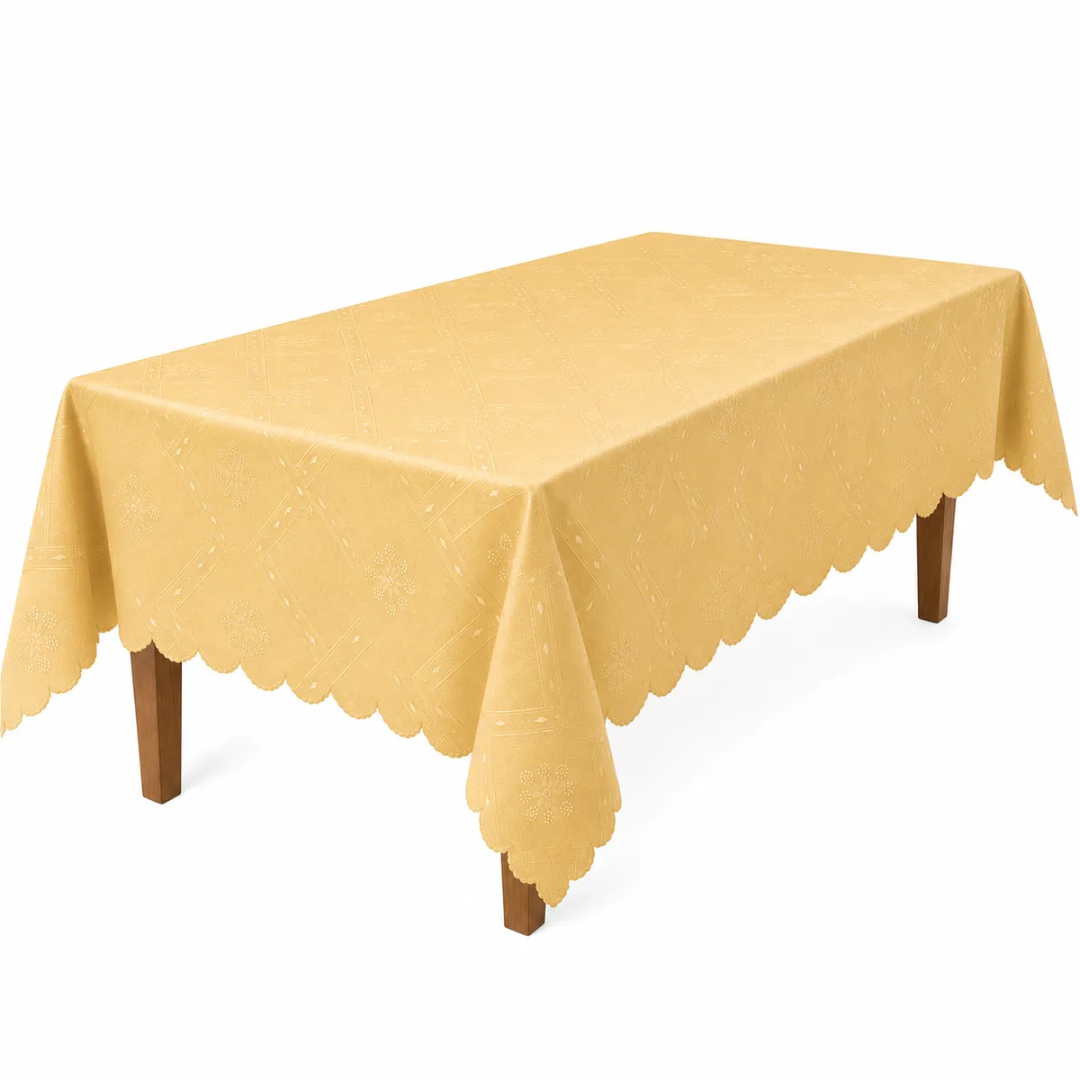 MANTEL ANTIMANCHAS BEIGE 140 X 250 CM PARA MESA COLOR BEIGE - 2