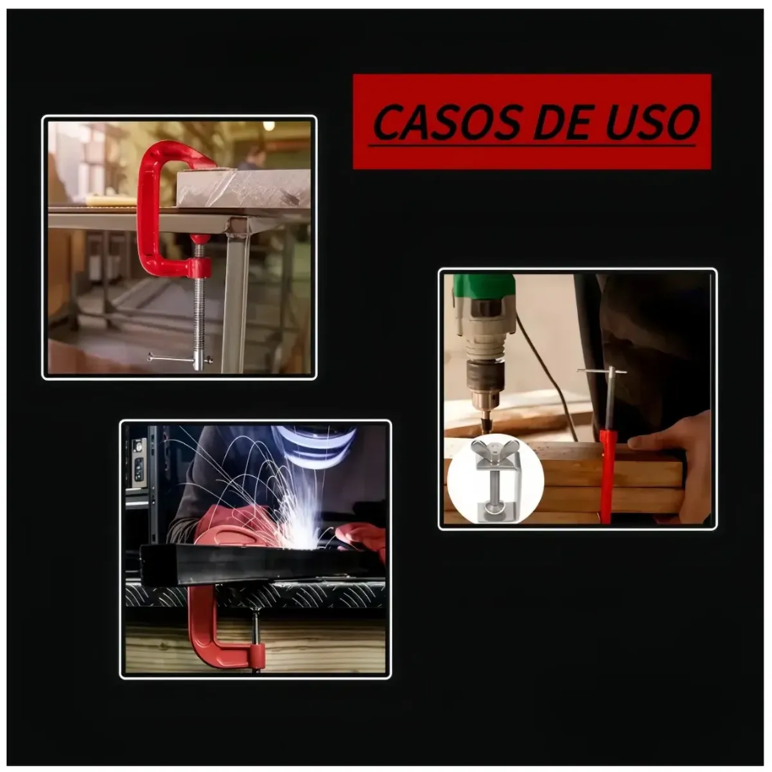 SET X3 PRENSAS TIPO C PARA CARPINTERÍA Y BRICOLAJE 1', 2' Y 3' - 2