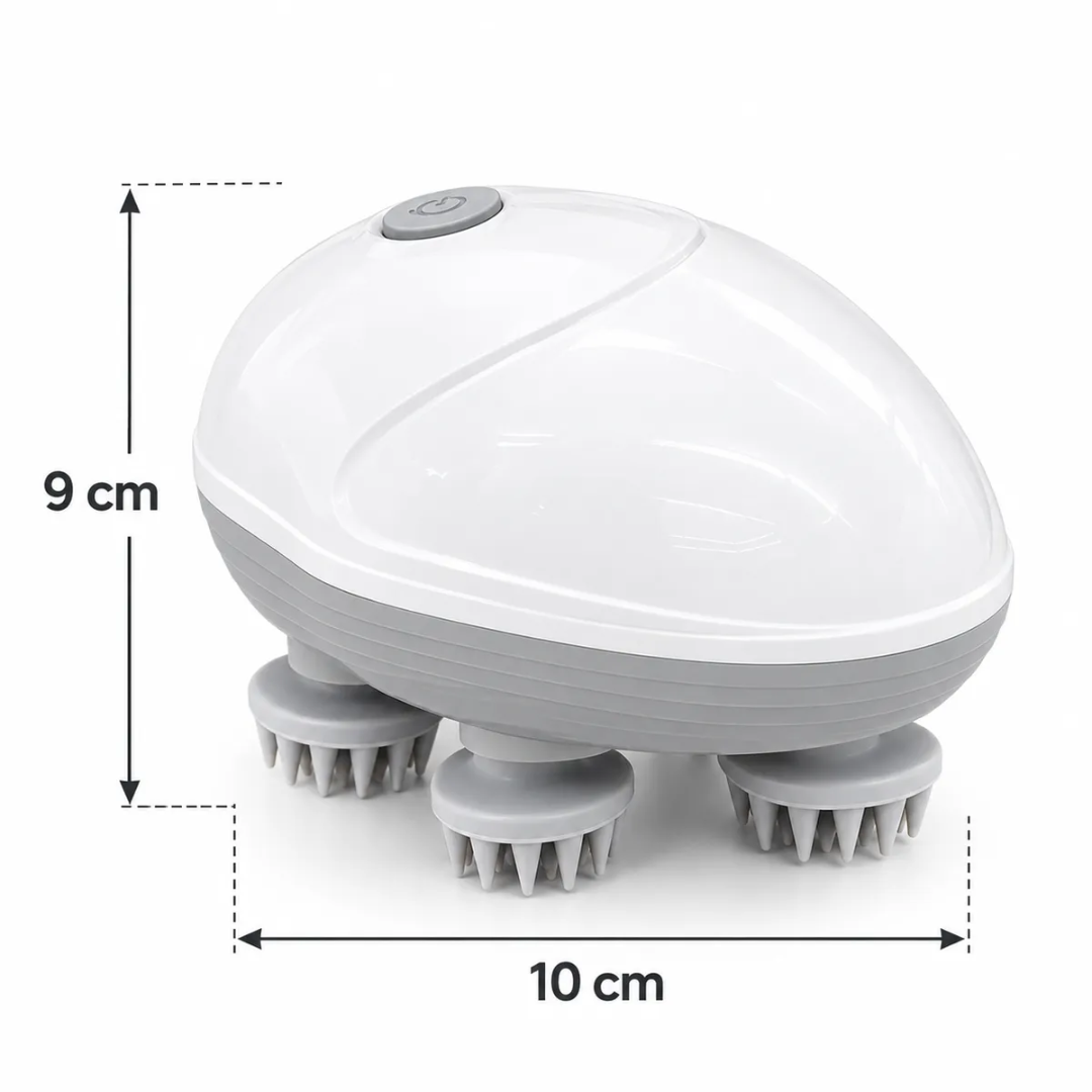 MASAJEADOR ELÉCTRICO DE CUERO CABELLUDO CON 4 CABEZALES DE MASAJE Y CARGA USB - 2