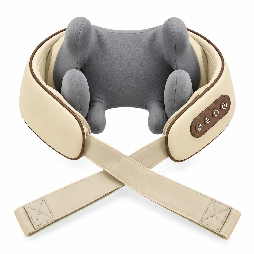 MASAJEADOR DE CUELLO Y HOMBROS RECARGABLE 10W CON AMASAMIENTO Y CONTROL INTEGRADO - 2