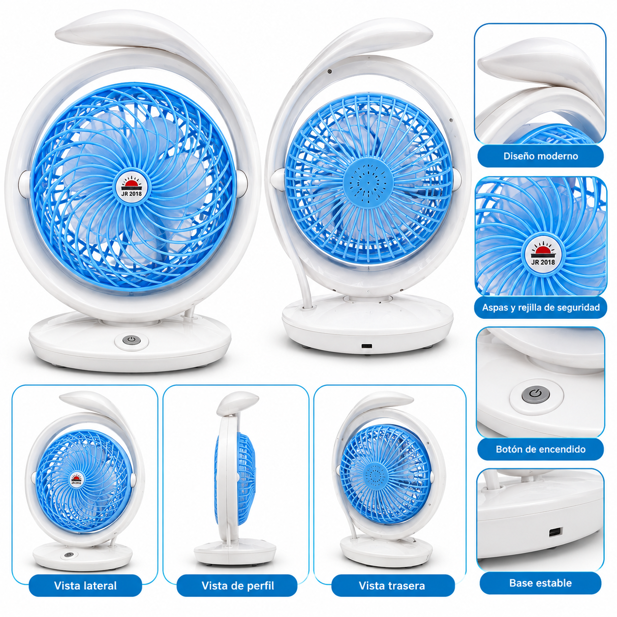 MINI VENTILADOR DE MESA PORTÁTIL 31 X 21 CM CON BASE Y ASA DE TRANSPORTE - 2