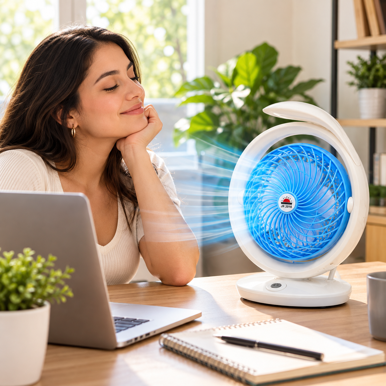 MINI VENTILADOR DE MESA PORTÁTIL 31 X 21 CM CON BASE Y ASA DE TRANSPORTE - 3