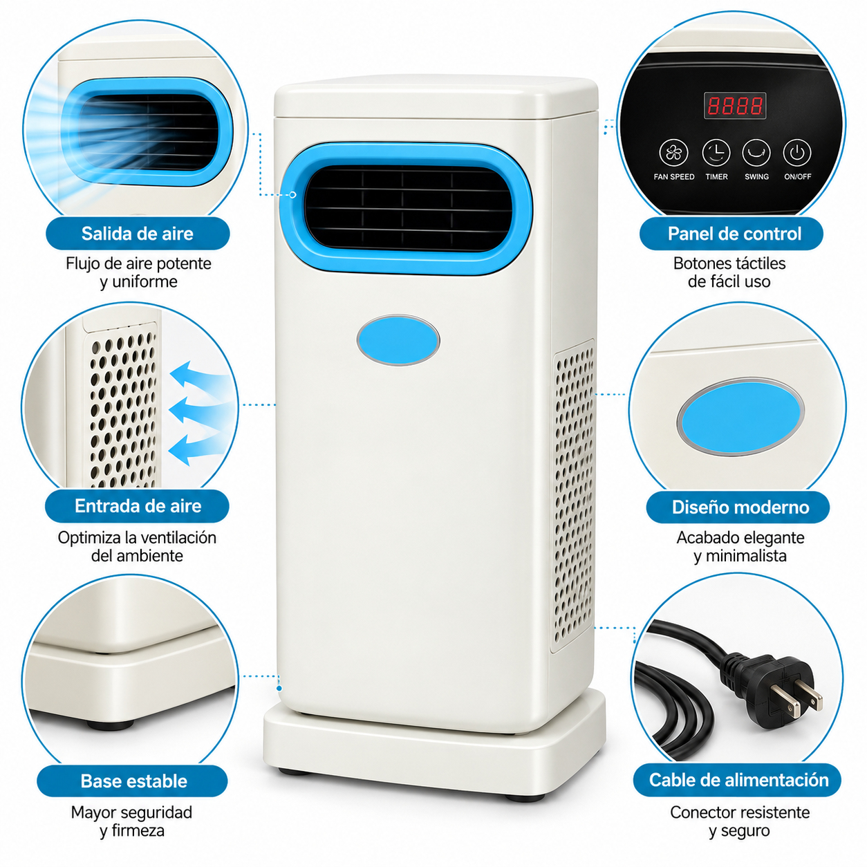 VENTILADOR DE TORRE VERTICAL 59 X 24 CM PARA HOGAR Y OFICINA - 2