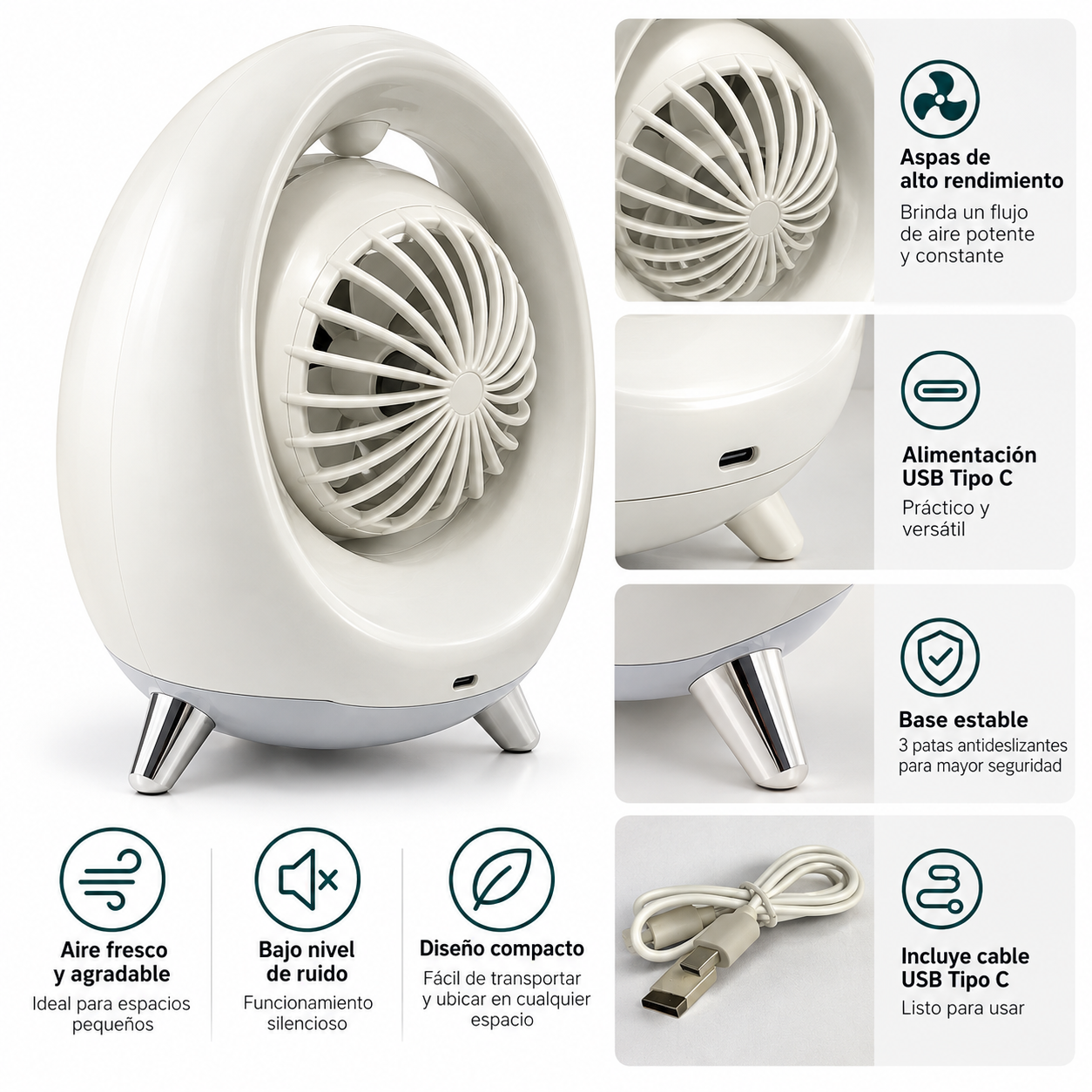 MINI VENTILADOR DE MESA CON HUMIDIFICADOR Y SPRAY DE AGUA USB 20 X 12 CM - 2