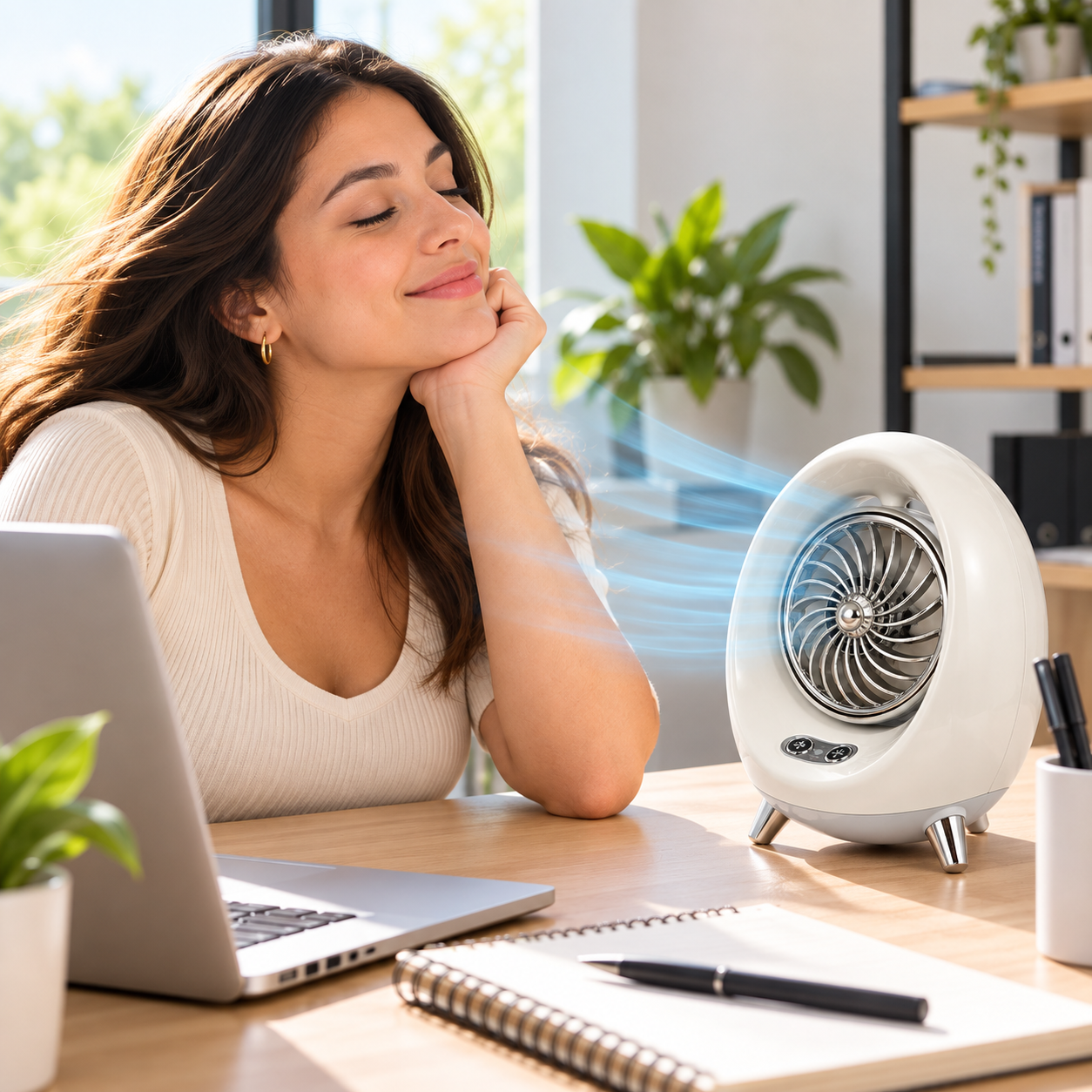 MINI VENTILADOR DE MESA CON HUMIDIFICADOR Y SPRAY DE AGUA USB 20 X 12 CM - 3