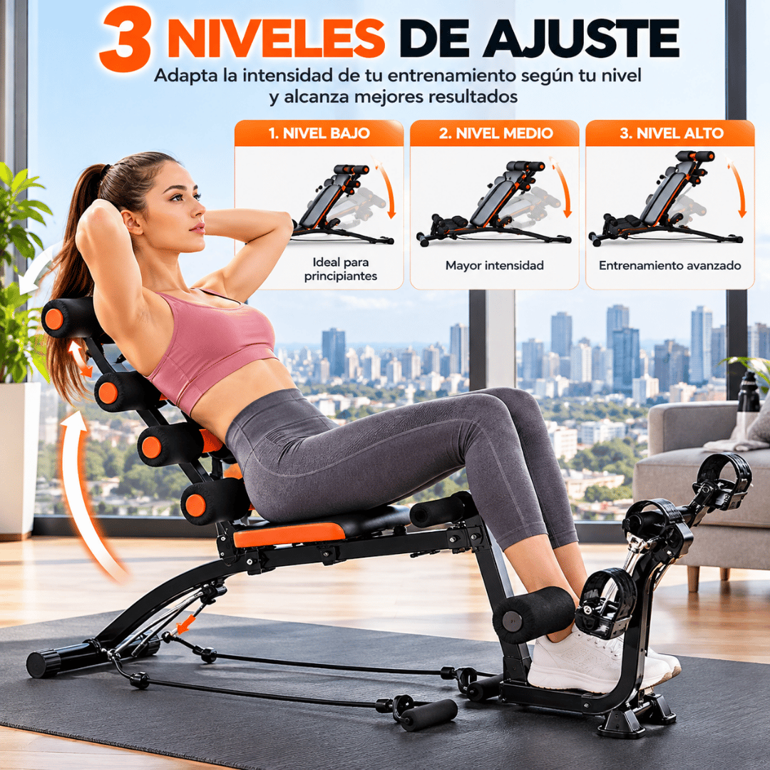 MÁQUINA DE EJERCICIOS MULTIFUNCIONAL CON PEDALES PARA ABDOMINALES, BRAZOS Y PIERNAS - 3