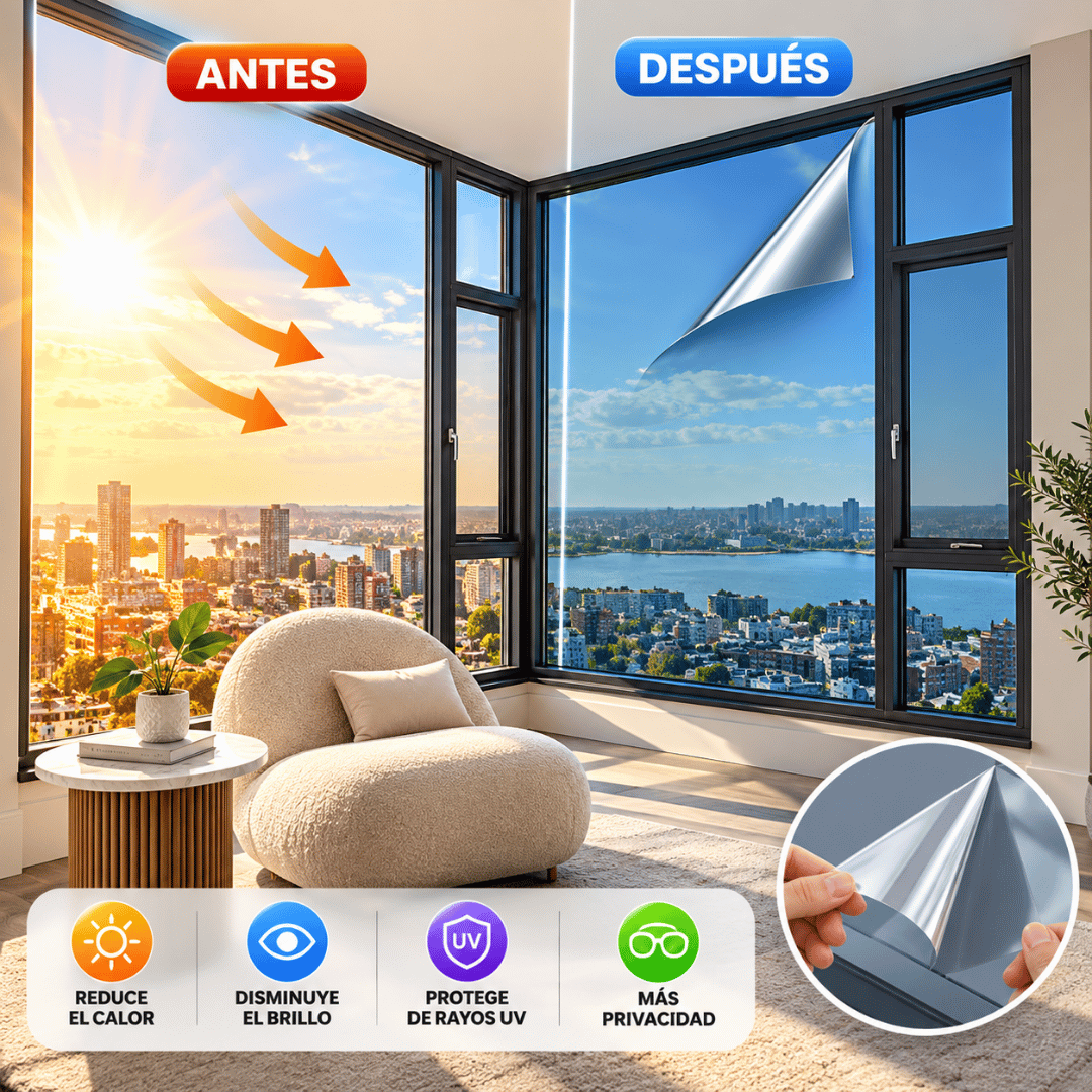 PACK X2 LÁMINAS ADHESIVAS PARA VENTANA DE PVC 60 CM X 2 M PARA HOGAR - 2