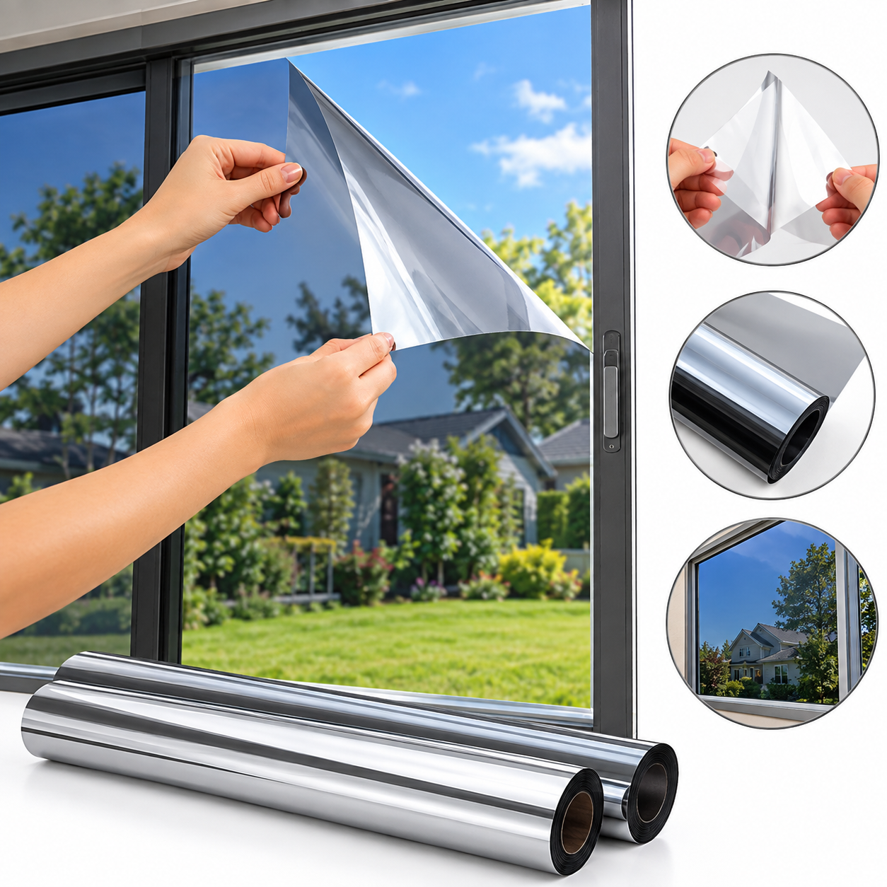 PACK X2 LÁMINAS ADHESIVAS PARA VENTANA DE PVC 60 CM X 2 M PARA HOGAR - 3