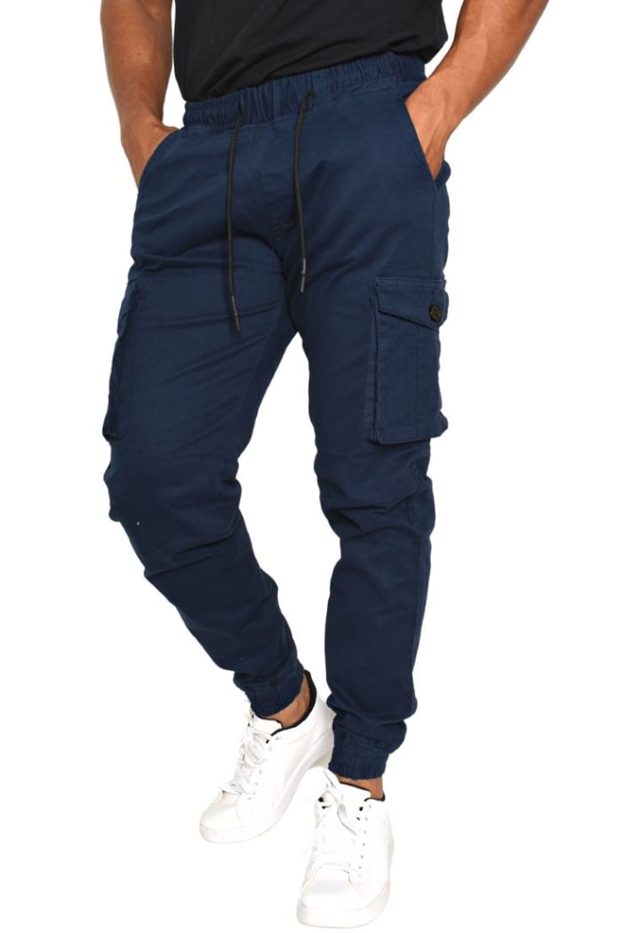PANTALÓN JOGGER NIÑO AZUL MARINO CARGO - 1