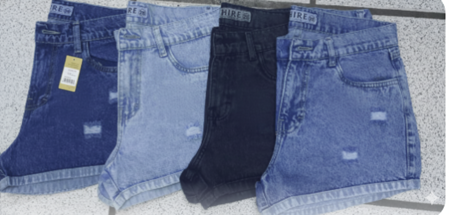 SHORT JEAN MOM NEGRO HUMO - 2