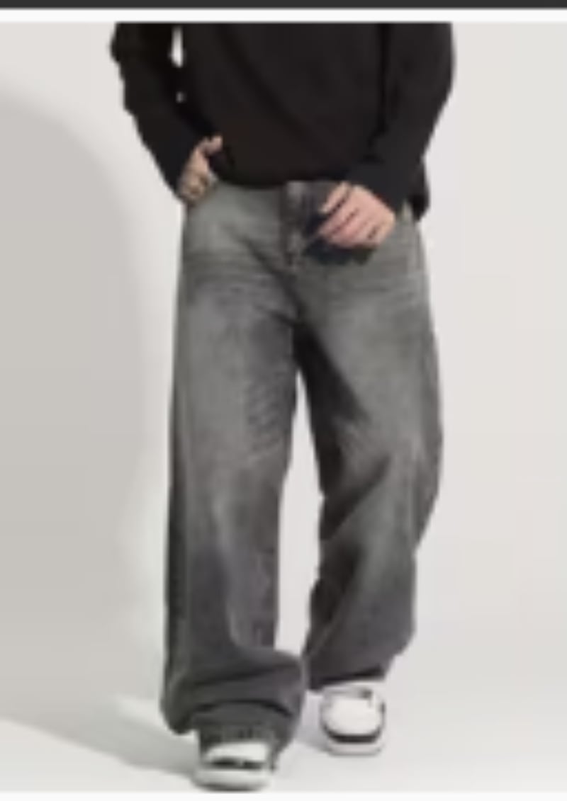 PANTALON JEAN BAGGY GRIS OSCURO - 1