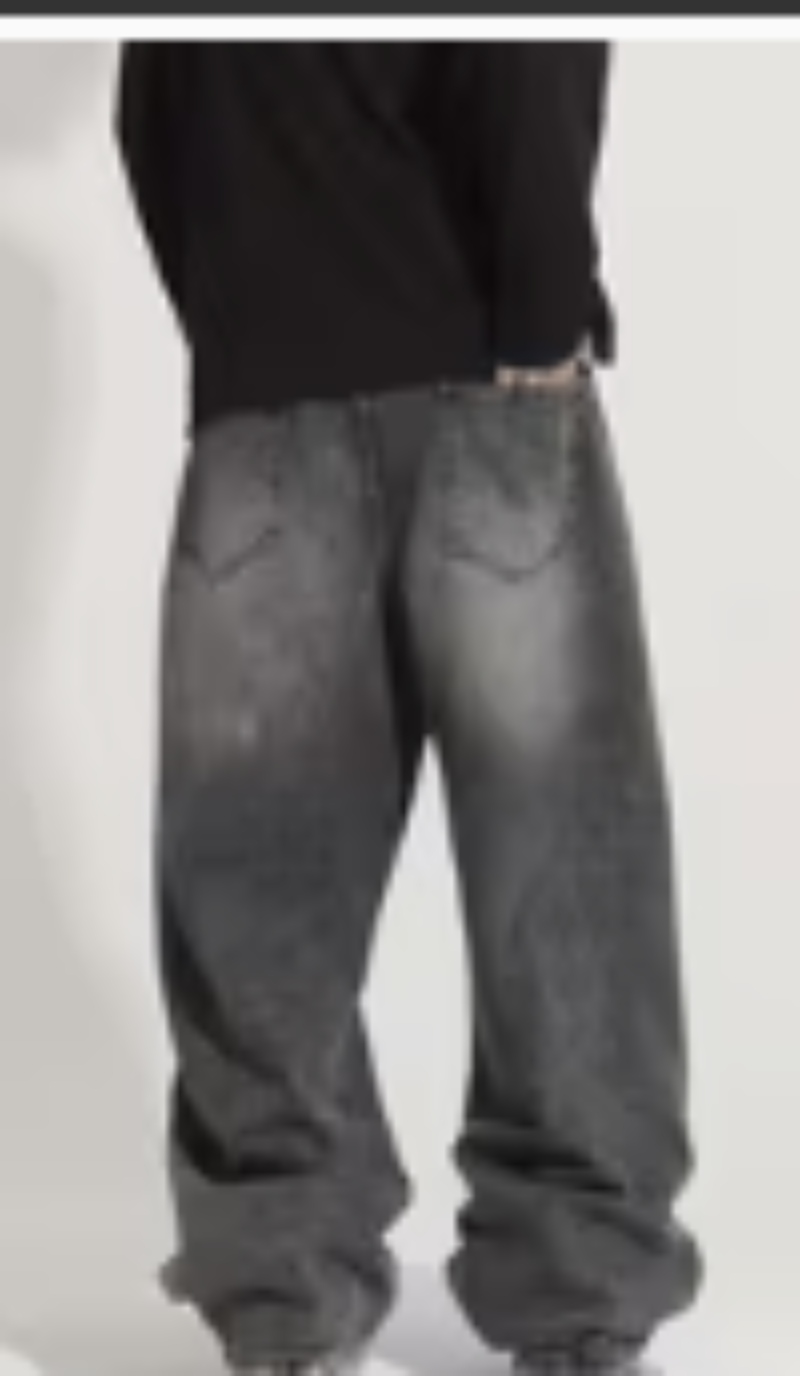 PANTALON JEAN BAGGY GRIS OSCURO - 2