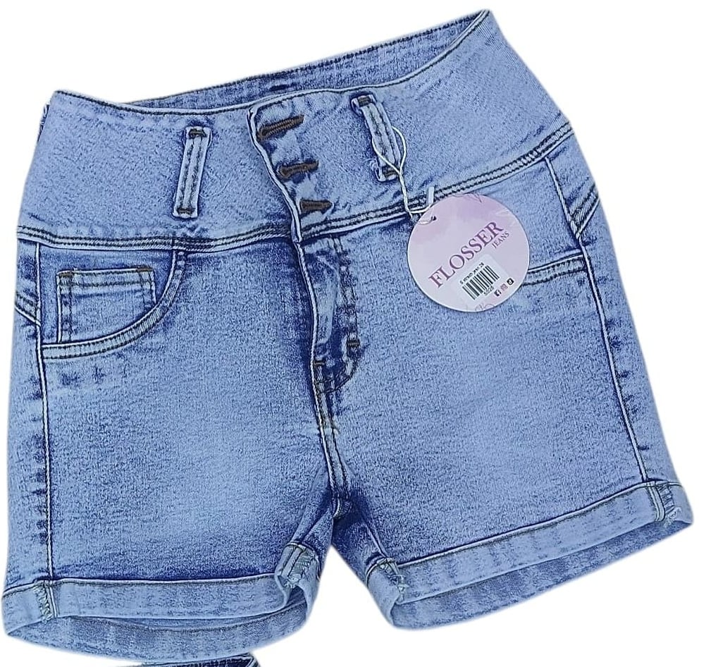 SHORT JEAN STRECH CELESTE HIELO - 2