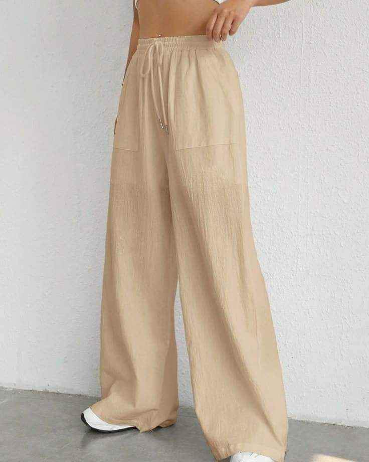 PANTALÓN PALAZZO LINO PARA DAMA - 1