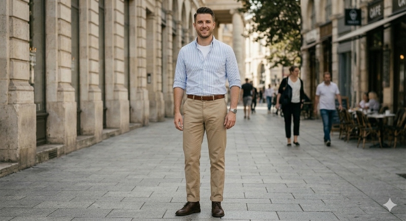 Moda Normal PANTALON DRILL CLÁSICO PARA HOMBRE
