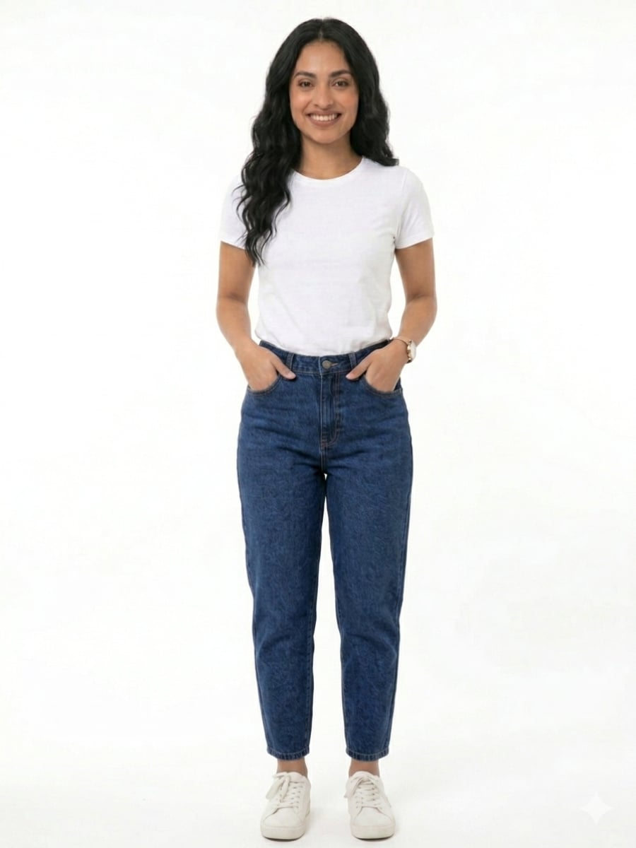 PANTALON MOM JEAN MADERA - 1