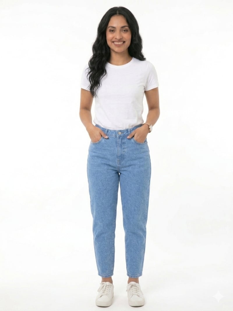 PANTALON MOM JEAN CELESTE - 1
