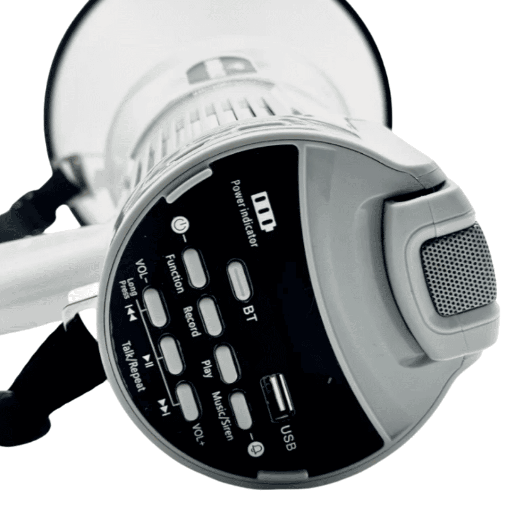 MEGÁFONO RECARGABLE DE 120W BATBLACK BT-MF120 CON SISTEMA DE GRABACIÓN Y SIRENA - 2