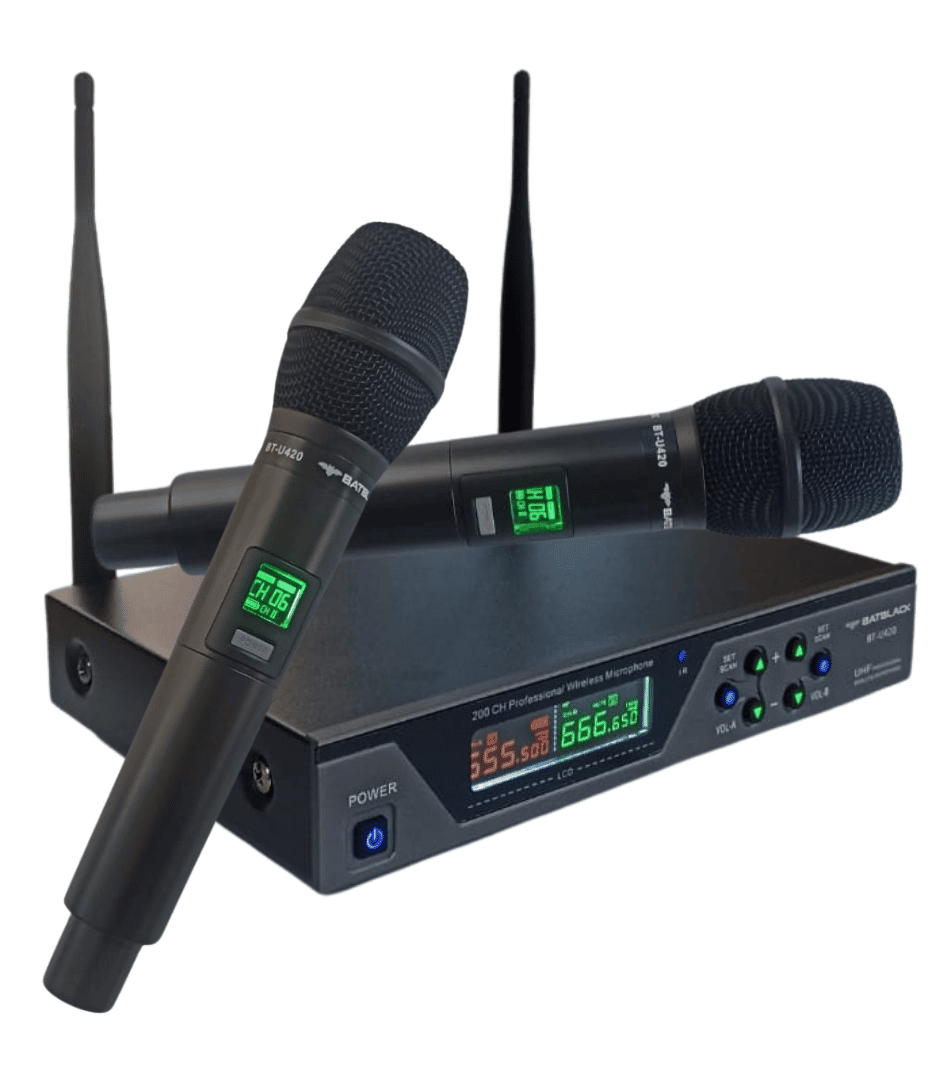 MICROFONO INALAMBRICO RECARGABLE   UHF BATBLACK BT-U420 PROFESIONAL - 1