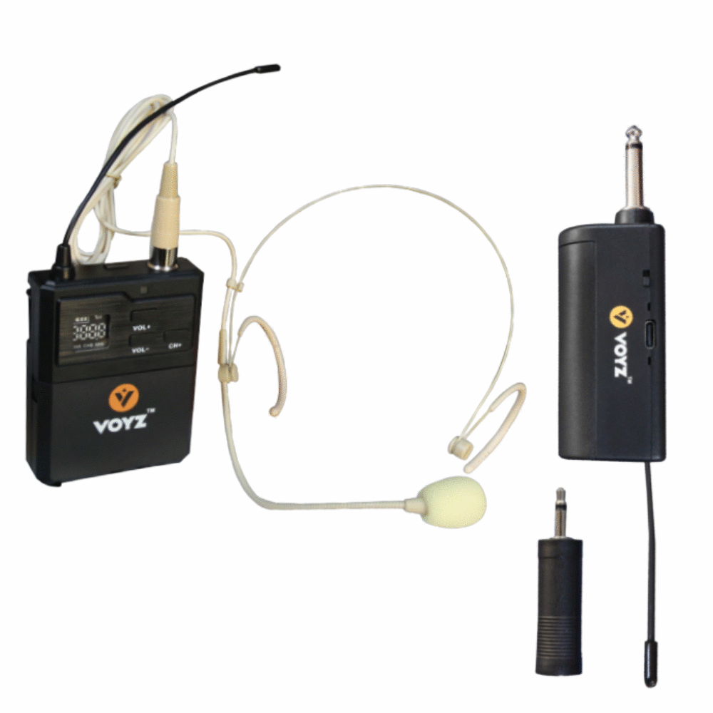 MICROFONO INALAMBRICO TIPO VINCHA CON RECEPTOR VOYZ - 1