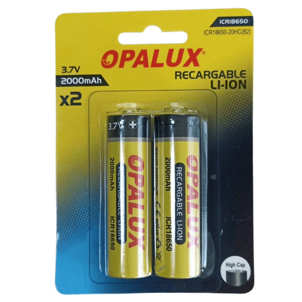 PILA BATERIA ICR18650 OPALUX  2000MAH BLISTER X 2 UND - 1