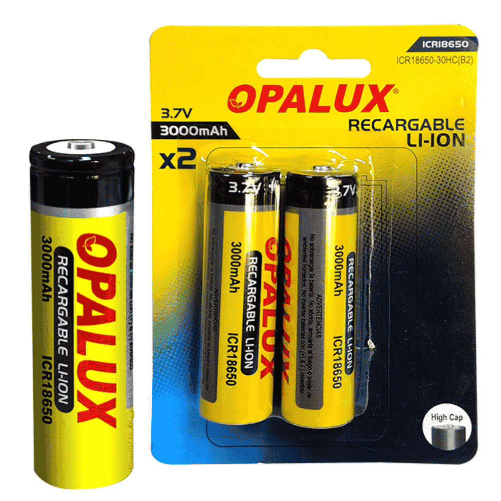 PILA BATERIA ICR18650 OPALUX 3000MAH BLISTER X 2 UND - 1