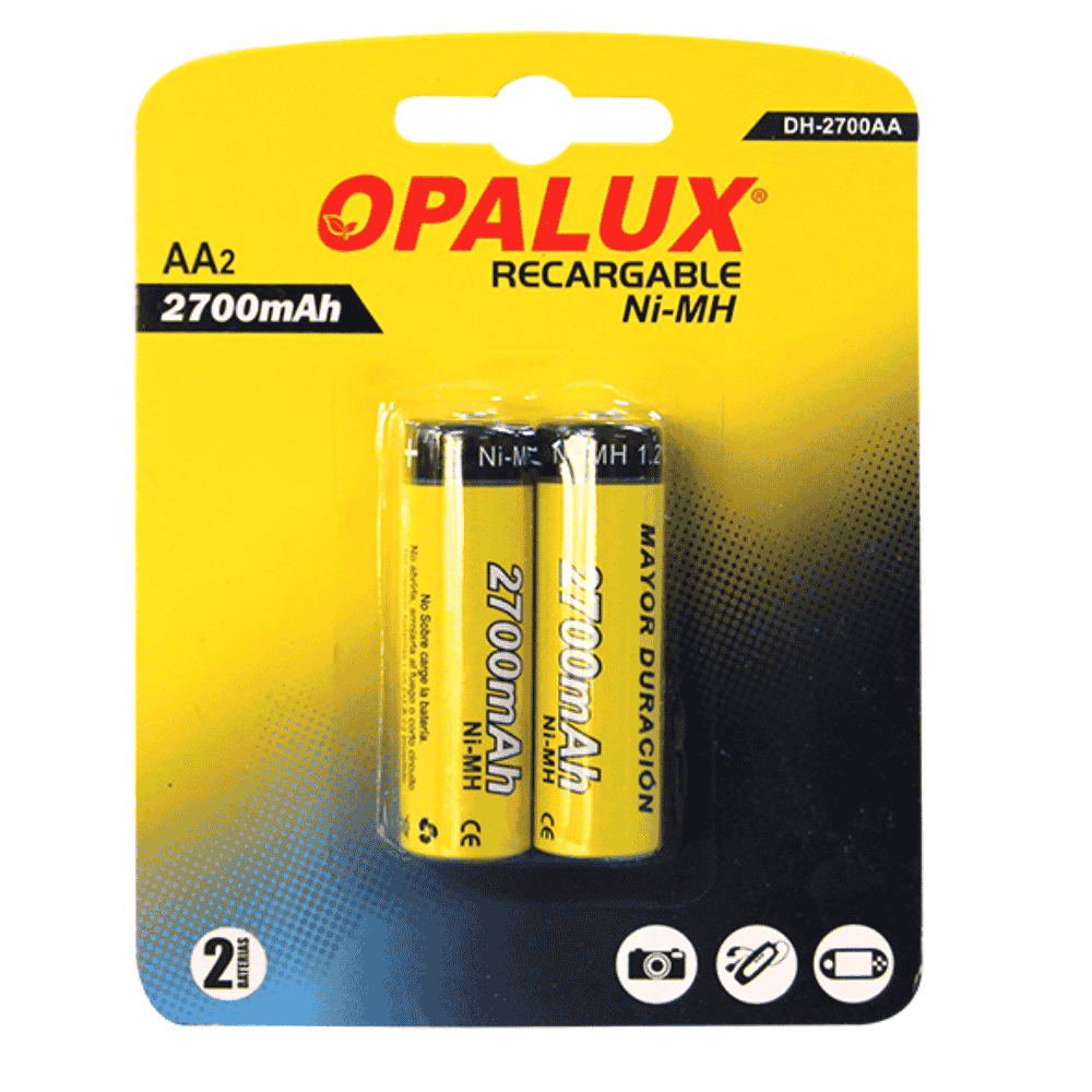 PILA RECARGABLE AA OPALUX 2700MAH BLISTER X 2 UND - 1