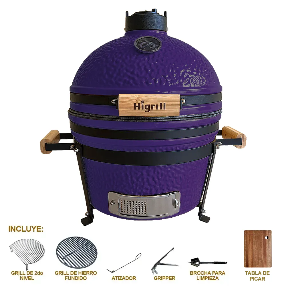 KAMADO HIGRILL K16-BS NEGRO BRILLANTE 16' PREMIUM XS BLACK STONE - 1