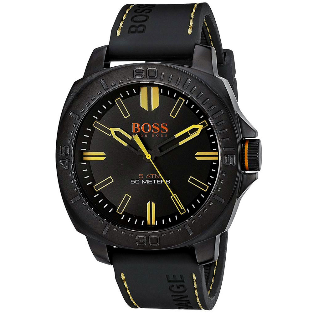 RELOJ HUGO BOSS HOMBRE HB1513249 SAO PAULO 1513249 CORREA NEGRO AMARILLO SILICONA - 2