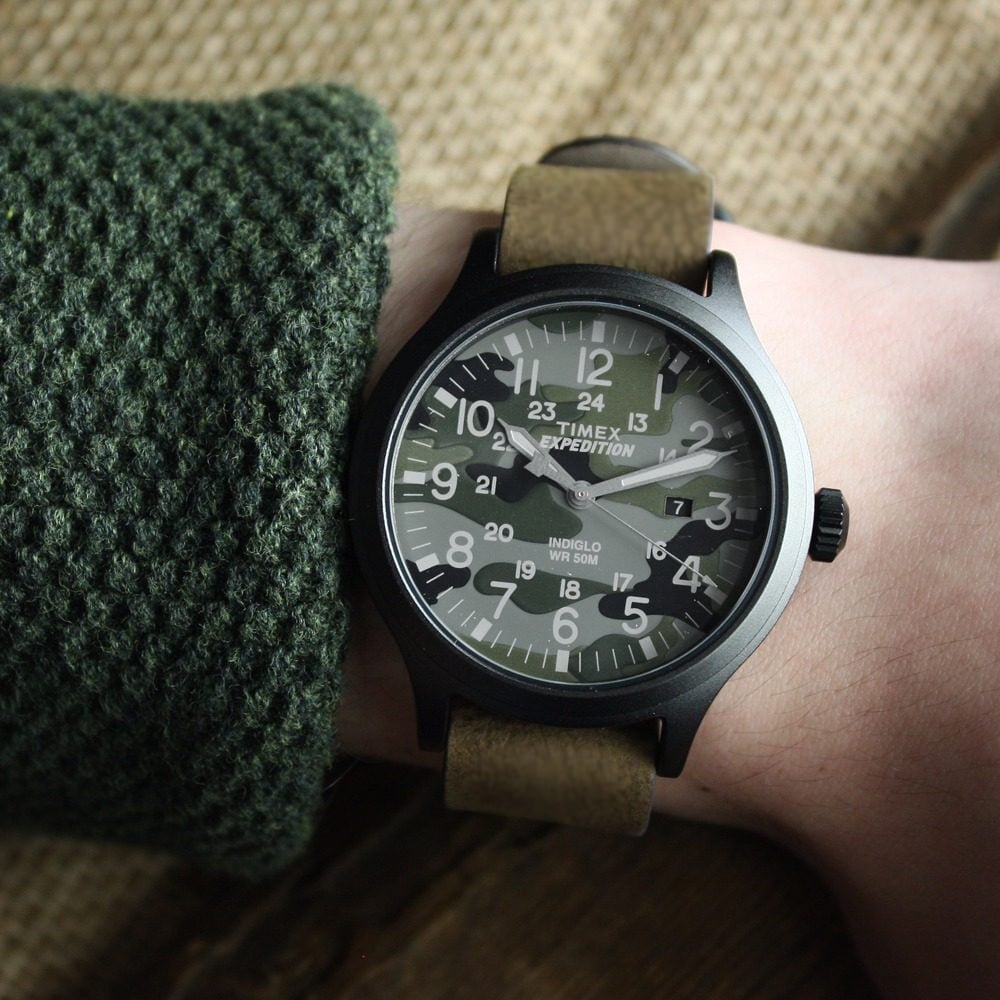 RELOJ TIMEX HOMBRE TW4B06600 EXPEDITION SCOUT 43 LUZ FONDO INDIGLO CORREA MARRÓN CUERO - 3