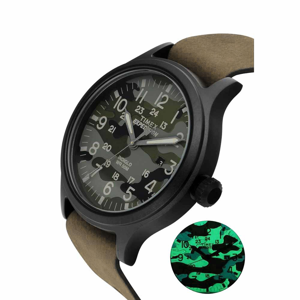 RELOJ TIMEX HOMBRE TW4B06600 EXPEDITION SCOUT 43 LUZ FONDO INDIGLO CORREA MARRÓN CUERO - 6