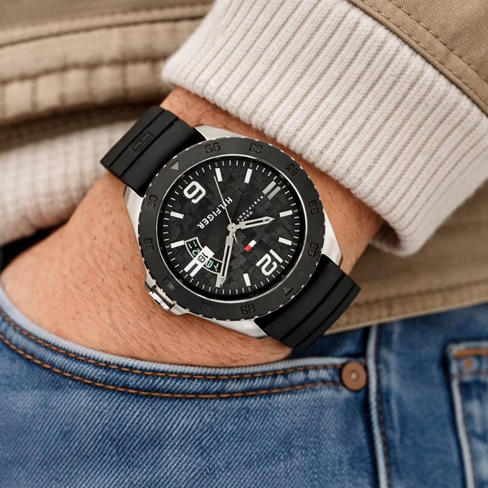 RELOJ TOMMY HILFIGER HOMBRE ANÁLOGO 1791203 CODY CORREA NEGRO ACERO INOXIDABLE SILICONA - 4