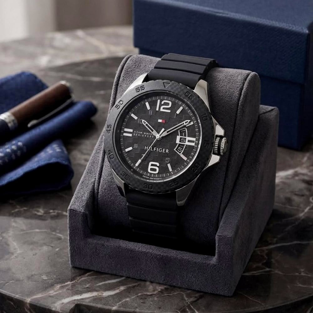 RELOJ TOMMY HILFIGER HOMBRE ANÁLOGO 1791203 CODY CORREA NEGRO ACERO INOXIDABLE SILICONA - 5