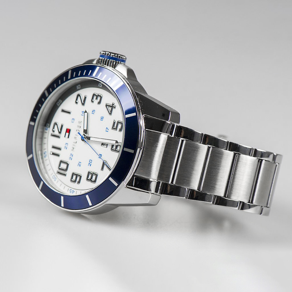 RELOJ TOMMY HILFIGER HOMBRE ANÁLOGO 1791073 FECHA PLATEADO BLANCO ACERO INOXIDABLE - 2