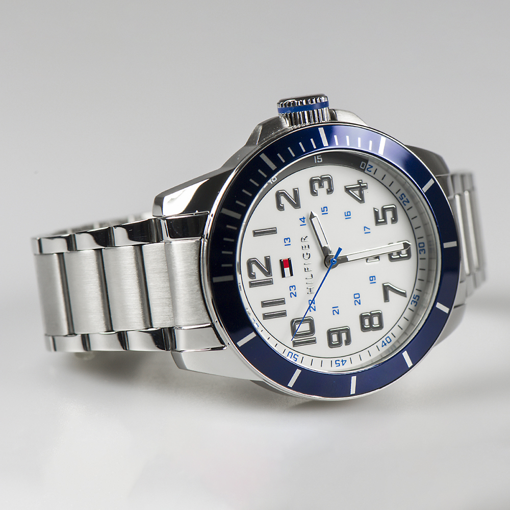 RELOJ TOMMY HILFIGER HOMBRE ANÁLOGO 1791073 FECHA PLATEADO BLANCO ACERO INOXIDABLE - 4