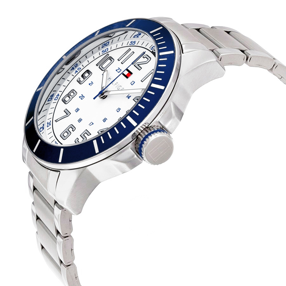 RELOJ TOMMY HILFIGER HOMBRE ANÁLOGO 1791073 FECHA PLATEADO BLANCO ACERO INOXIDABLE - 5