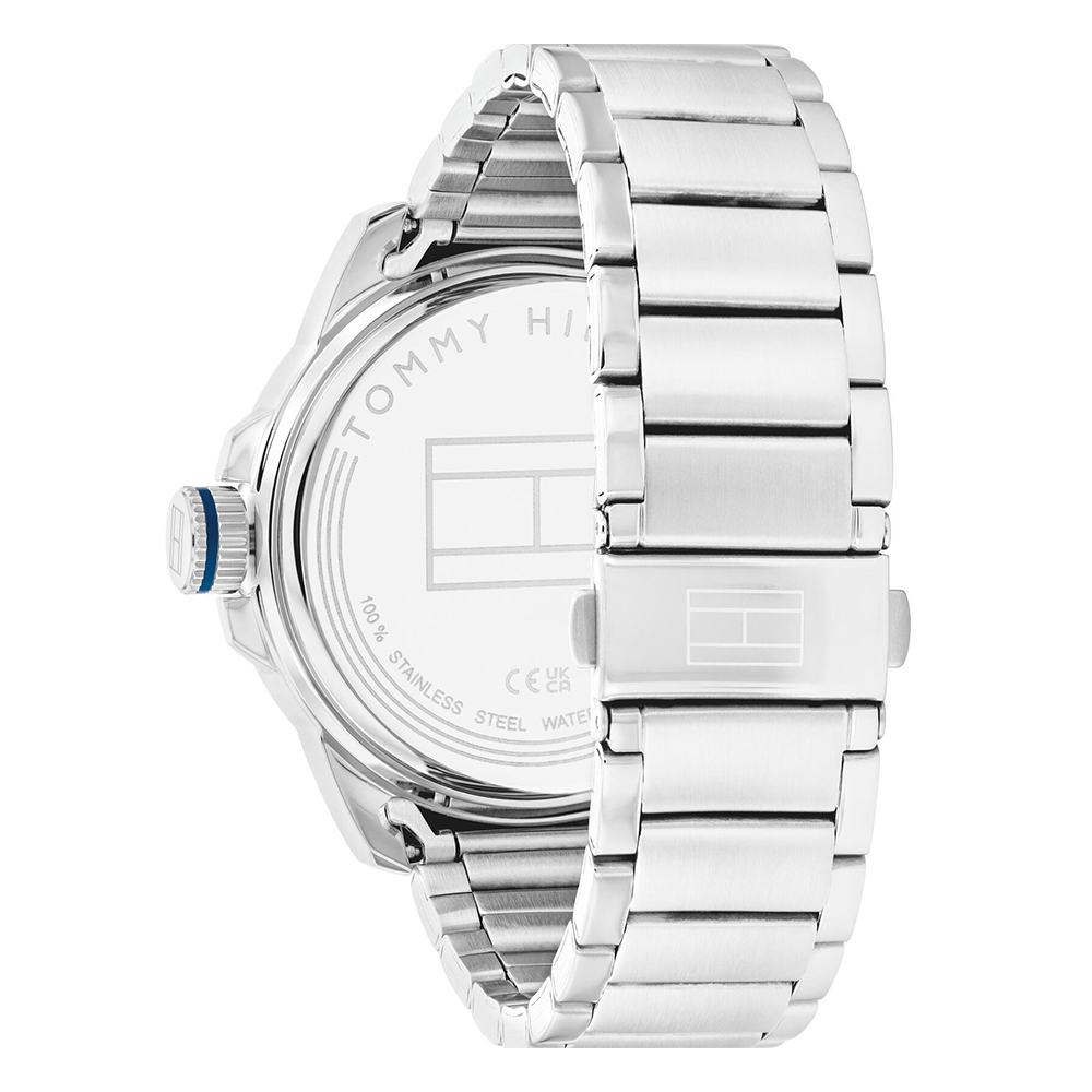 RELOJ TOMMY HILFIGER HOMBRE ANÁLOGO 1791074 FECHA PLATEADO NEGRO ACERO INOXIDABLE - 8