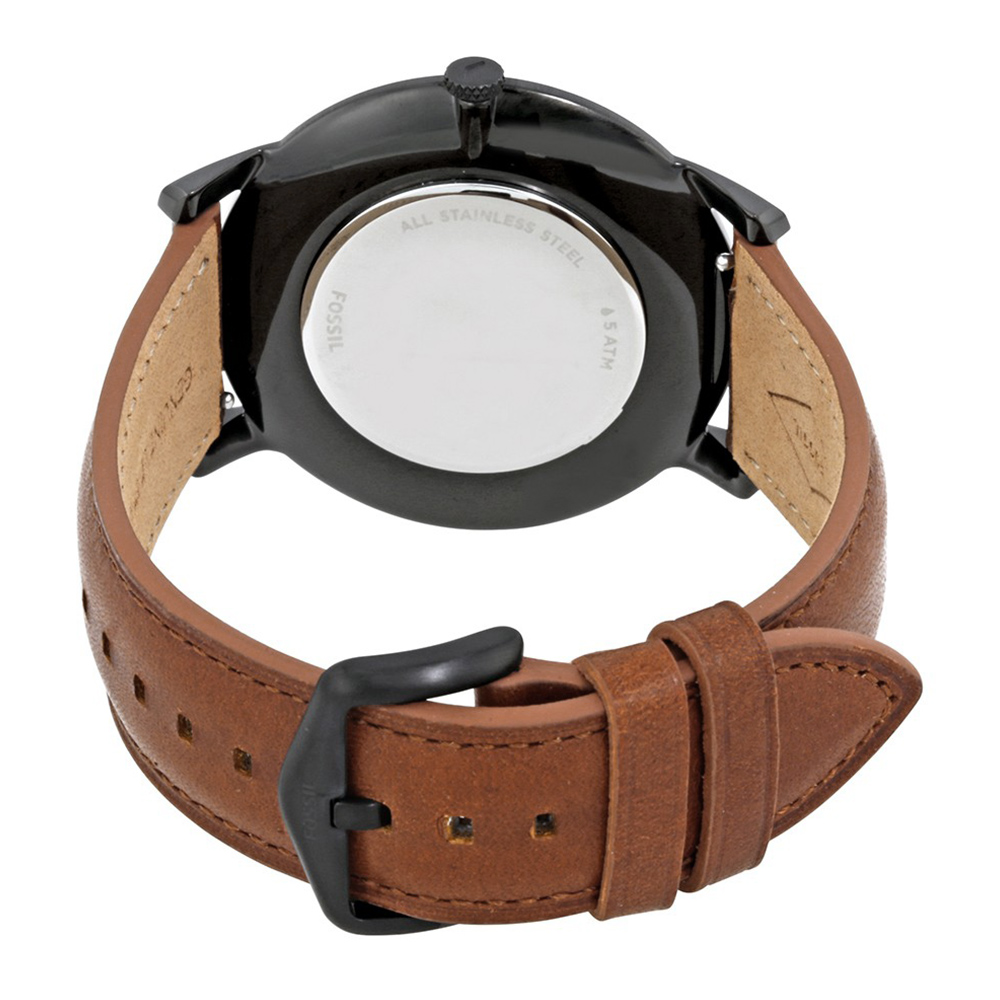 RELOJ FOSSIL HOMBRE ANÁLOGO FS5305 MINIMALIST ULTRA DELGADO CORREA MARRÓN NEGRO CUERO - 6