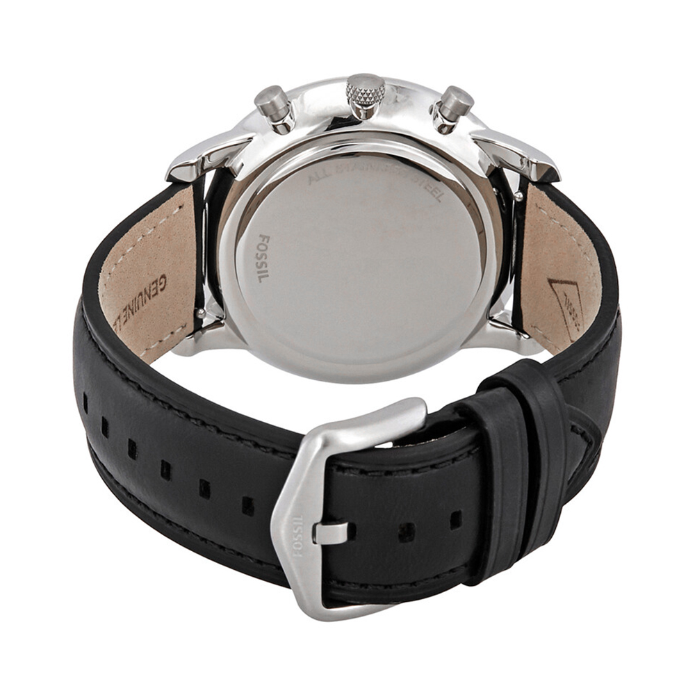 RELOJ FOSSIL HOMBRE ANÁLOGO FS5452 NEUTRA CRONÓMETRO CORREA NEGRO PLATEADO ACERO INOXIDABLE CUERO - 6