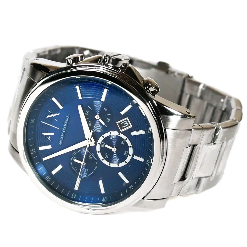 RELOJ ARMANI EXCHANGE HOMBRE ANÁLOGO AX2509 OUTERBANKS FECHA CRONÓMETRO DIAL AZUL ACERO INOXIDABLE - 5