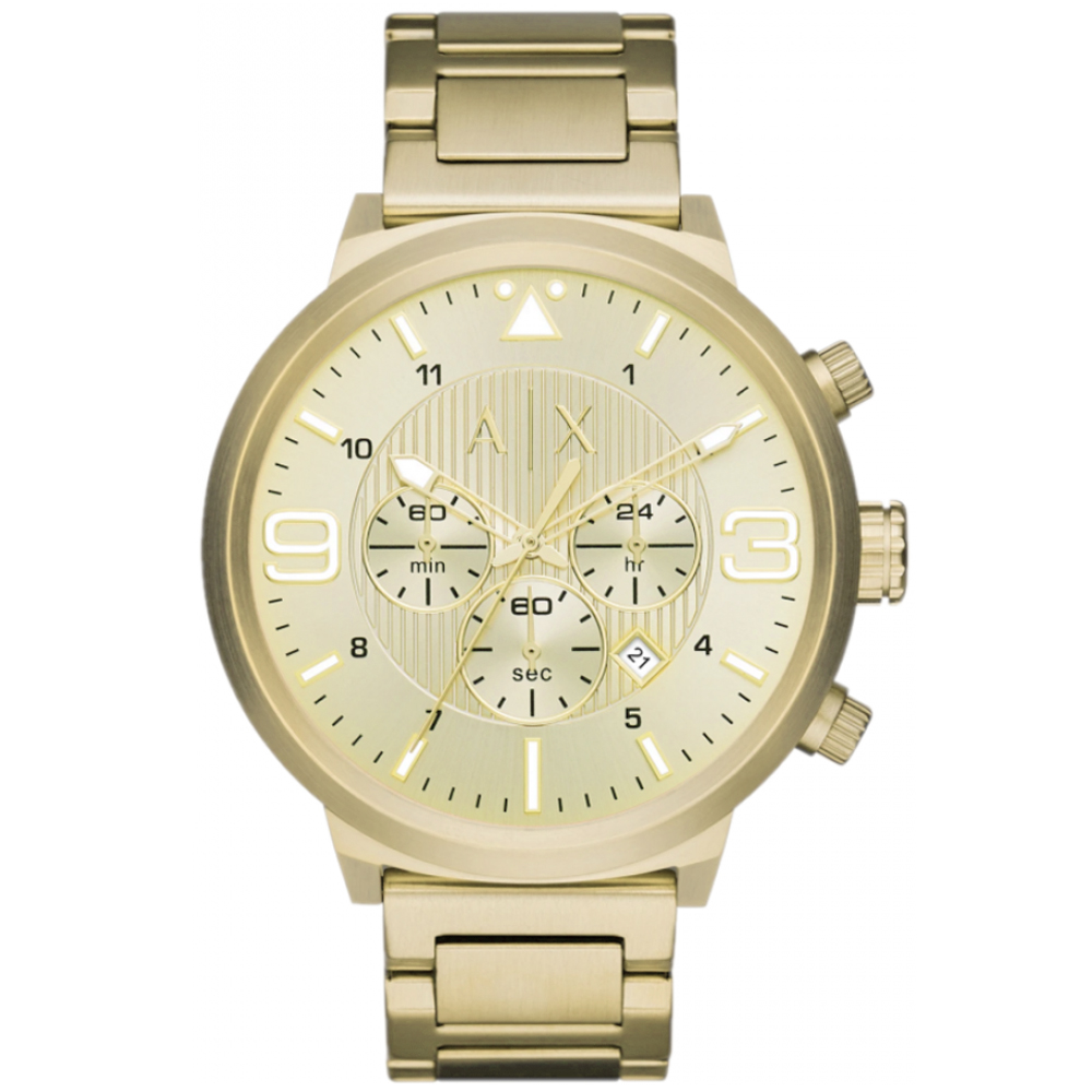 RELOJ ARMANI EXCHANGE HOMBRE ANÁLOGO AX1368 ATLC FECHA CRONOMETRO DORADO ACERO INOXIDABLE - 1