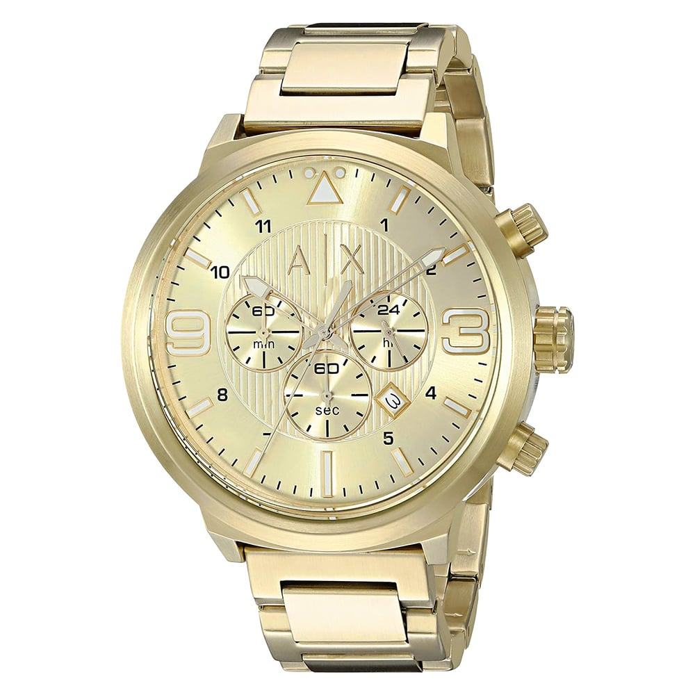 RELOJ ARMANI EXCHANGE HOMBRE ANÁLOGO AX1368 ATLC FECHA CRONOMETRO DORADO ACERO INOXIDABLE - 2